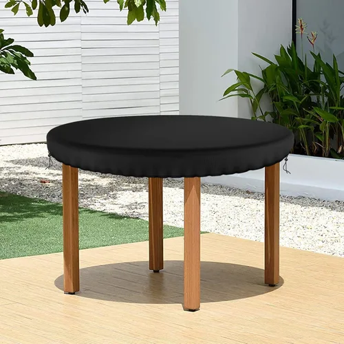 Vista 3 de Demao Fundas para muebles de patio al aire libre, cubierta de mesa redonda, impermeable, resistente a los rayos UV, funda antidecoloración