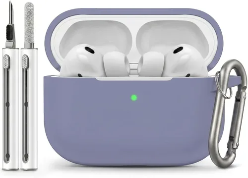 Vista 48 de Funda Protectora para AirPods 1/2, viene con kit de limpieza, funda protectora de silicona suave con hebilla, compatible con estuche de carga