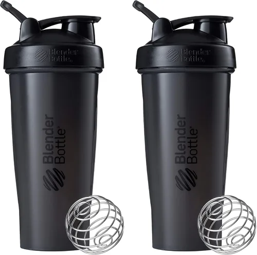 Vista 10 de BlenderBottle Classic V2 - Botella mezcladora perfecta para batidos de proteínas y preentrenamiento, 28 onzas, color negro