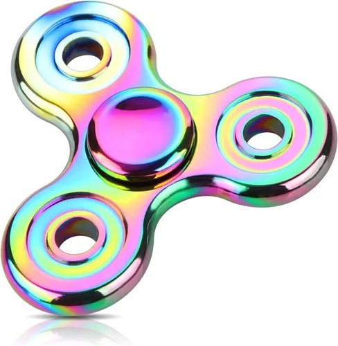 ATESSON Fidget Spinner Juguete giratorio de 2 a 5 minutos de giros duraderos de acero inoxidable con rodamiento de metal de alta velocidad, Spinner