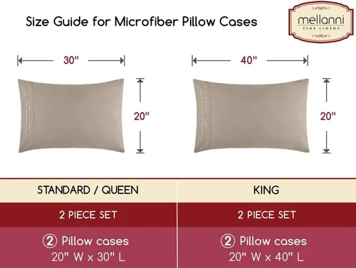Vista 37 de Mellanni Fundas de almohada de lujo, extrasuaves, refrescantes, fundas de almohada de 2 piezas de la colección Icónica, cierre de sobre