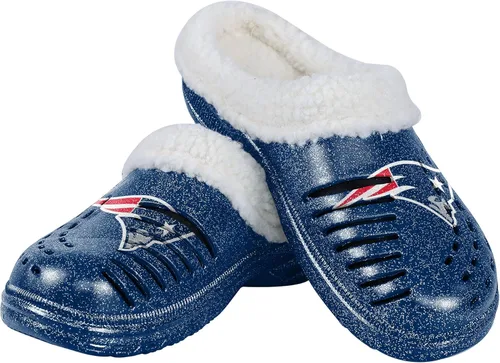 Vista 8 de FOCO - Zuecos con logotipo del equipo de la NFL para mujer, forro de sherpa y brillo