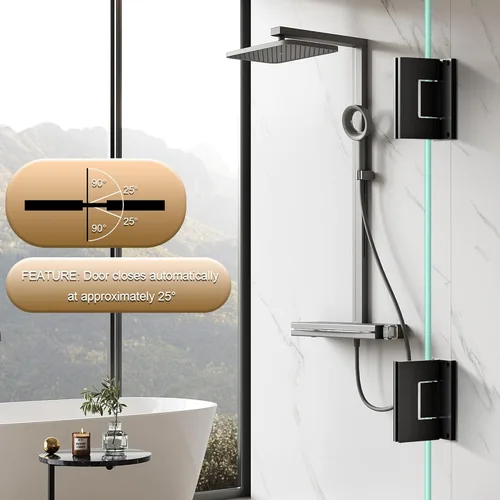 Vista 9 de Alise Bisagras de Puerta de Ducha de Vidrio, Bisagras de 90 Grados para Puertas de Baño, Bisagras de Gabinete de Acero Inoxidable de Alta