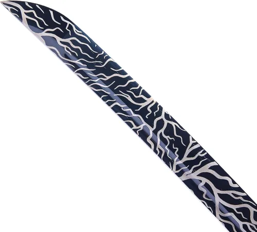 Vista 4 de Katana de acero de alto carbono 1060 forjada a mano, espada de hoja real, espadas de combate de 41 pulgadas, corte de papel ya afilado