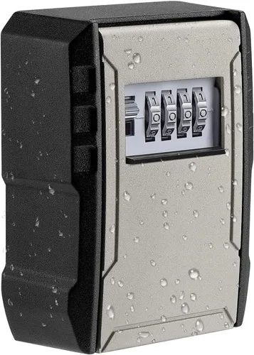 Vista 9 de Caja de bloqueo de llave de capacidad extra grande UPGRADE, caja de bloqueo de llave montada en la pared resistente a la intemperie para llaves