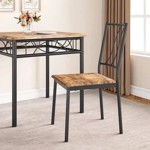 Vista 23 de Amyove Mesa de cocina y sillas para 4, juego de mesa de comedor para 4 personas con sillas tapizadas, juego de mesa de cocina rectangular de metal