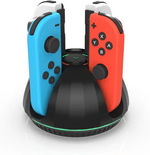 Cargador de controlador de interruptor para Nintendo Switch Joy Con, estación de carga para 4 controladores Nintendo Joycons con indicación LED,