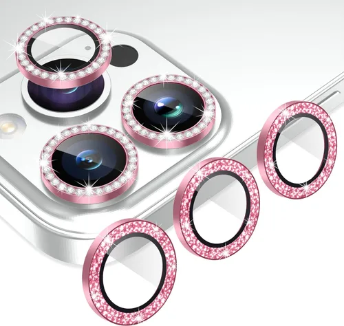 Vista 8 de AGVEE 3+3 6 Pack para iPhone 12 Pro/12/12 Mini/11 Pro Max/11 Pro/11 Protector de lente de cámara, Anillo metálico con brillo de diamante