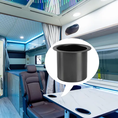 Vista 5 de Paquete de 2 soportes negros para bebidas de acero inoxidable 304, soporte para bebidas de mesa de póquer para sofá de cine, yate, autos