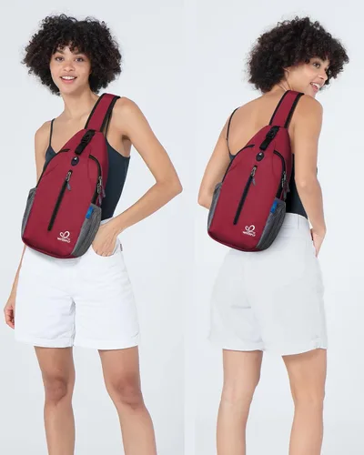Vista 2 de WATERFLY - Mochila cruzada tipo bandolera para viajar y hacer senderismo, bolsa de pecho