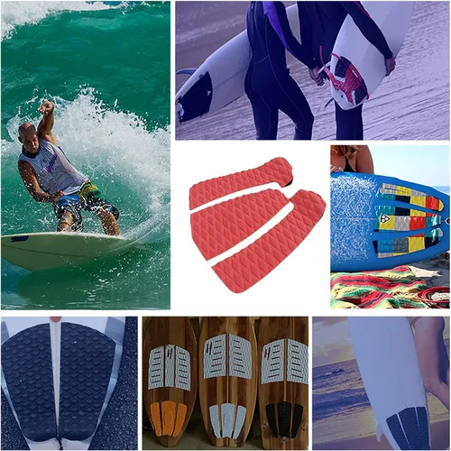 Vista 6 de Bolsa de protección para tabla de surf, 3 piezas, almohadilla de tracción para tabla de surf, almohadilla de cola de EVA, para Funboard Fish