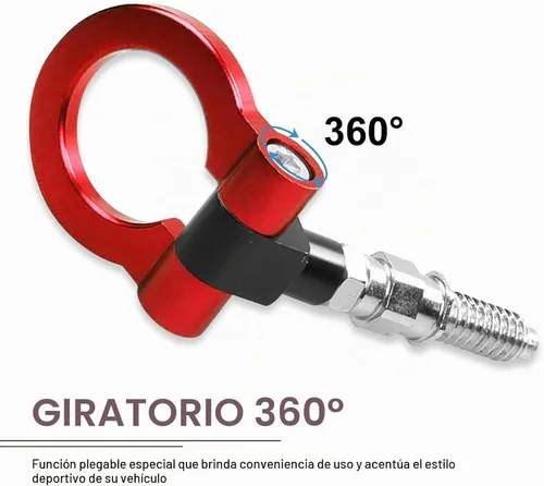 Vista 6 de Gancho de remolque para parachoques delantero del coche, especificaciones de rosca europea, anillo de remolque de estilo de carreras