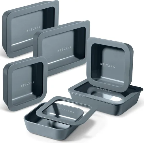 Vista 39 de Recipiente de almacenamiento de alimentos de vidrio con recubrimiento cerámico Sin PTFE, PFOA, PFAS y BPA Recipiente reutilizable no tóxico