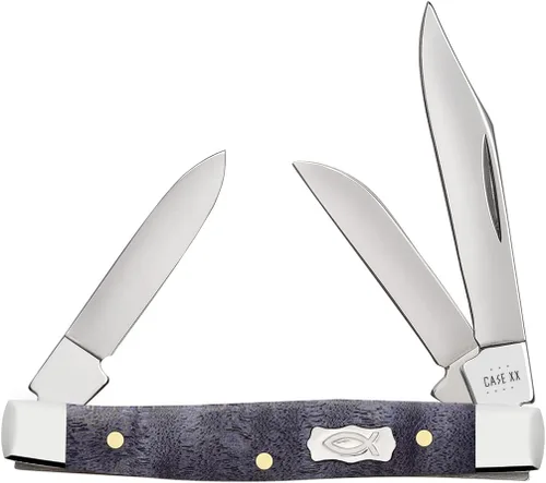 Case XX Pequeño Stockman Suave Púrpura Rizado Arce Cuchillo De Bolsillo CA80547