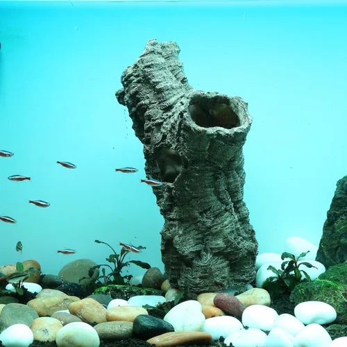 Vista 4 de Gran piel de reptil, 12", decoración de acuario, escondite territorial de peces, casa de escondite, decoración de reptiles pecera dec