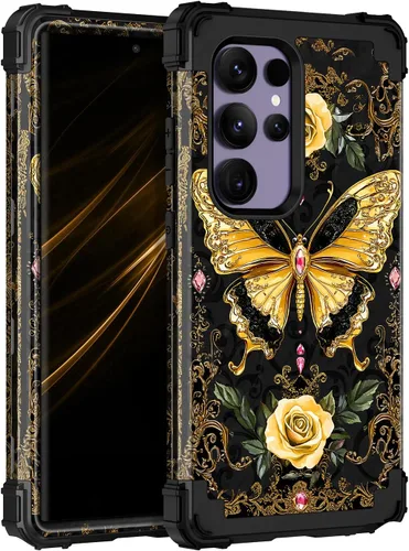 Vista 49 de Miqala Funda para Galaxy S8, que brilla en la oscuridad, tres capas, resistente, a prueba de golpes, protección completa, parachoques de plástico