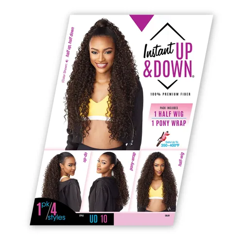 Vista 2 de Sensationnel Instant Updown Halfwig Pony - Iud 10 4 estilo en 1 media peluca y cordón de pony (1 negro azabache)