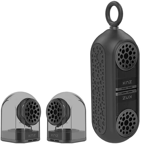 Vista 9 de KNZ GoDuo - Altavoces inalámbricos portátiles Bluetooth con base magnética conectable, sonido estéreo L/R y graves, resistente al agua y a