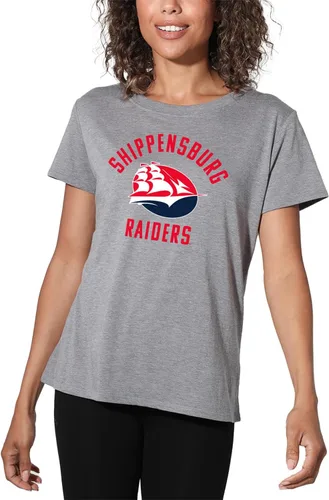 Vista 313 de Colección oficial de camisetas sueltas con logotipo desgastado grande universitario para mujer, jaspeado atlético