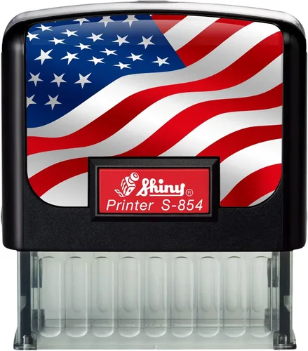 Vista 2 de Hubco Sello de notario rojo premium y placa frontal de bandera S-854 Sello notario autoentintado - Nueva Jersey