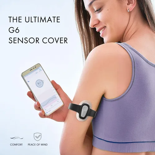 Vista 4 de Divoti Cubierta para sensor de insignia compatible con Dexcom G6, ajuste ajustable para ajustar, proteger de forma segura y poner y quitar