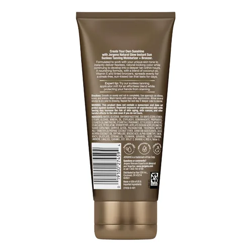 Vista 8 de Jergens Natural Glow - Hidratante de bronceado instantáneo + bronceador, bronceado ligero sin sol para un color de aspecto natural, bronce profundo