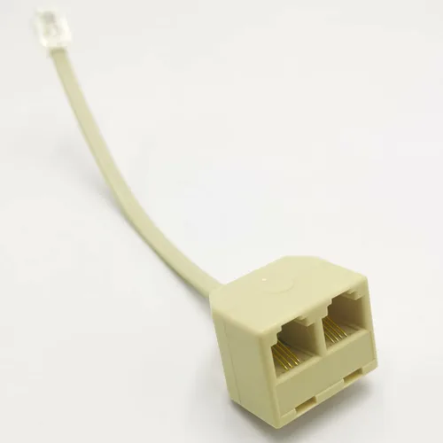 Vista 2 de NECABLES 2+1Pack 2pcs divisor de línea telefónica 1 a 2 RJ11 6P4C 1 macho a 2 hembras con 5 pulgadas de coleta y 1 unid teléfono línea acoplador