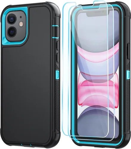 Vista 60 de SunStory Funda compatible con iPhone 11 con protector de pantalla HD, 3 capas de alta resistencia de cuerpo completo, funda protectora híbrida 3