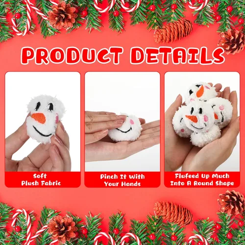 Vista 5 de Libima 150 bolas de nieve falsas para peleas en interiores, operación de Navidad, bolas de nieve de felpa a granel, reutilizables, suaves