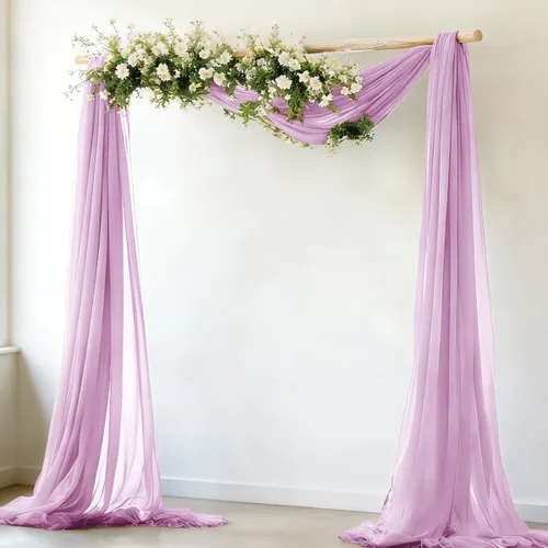 Vista 9 de MLMW Tela de Drapeado para Arco de Boda 1 Panel 29" x 20 Pies Tela Transparente Negra Cortinas de Telón de Fondo para Arco de Boda Cortinas