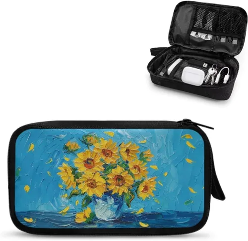 Vista 39 de American Flag Electronic Organizer Travel Cable Organizer Bag Portable Pouch Electronic Accessories Carry Case for Cable Cord Charger Phone Earphone