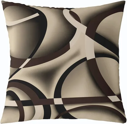 Vista 10 de Funda de almohada moderna con estampado de líneas geométricas de doble cara de 16 x 16 pulgadas, funda de almohada cuadrada suave con remolinos