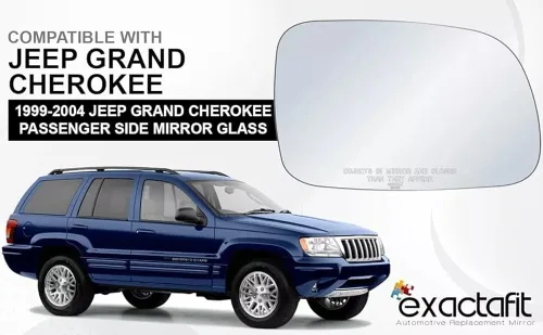 Vista 5 de Espejo lateral del pasajero de repuesto para Jeep Grand Cherokee 1999 2000 2001 2002 2003 2004 Jeep Grand Cherokee Puerta derecha espejos convexos