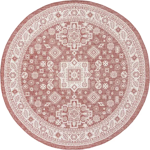 Vista 19 de Unique Loom Outdoor Aztec Collection Alfombra de área, Chalca (7 pies 10 pulgadas, cuadrada, azul/marfil)