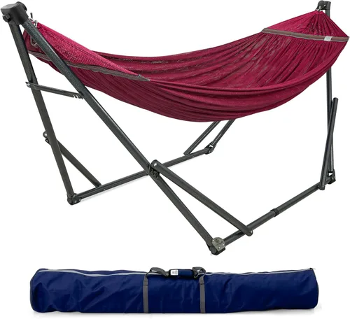 Vista 17 de Tranquillo Soporte de hamaca plegable, hamaca plegable para acampar y soporte, soporte de hamaca doble de capacidad de 600 libras para 2 personas