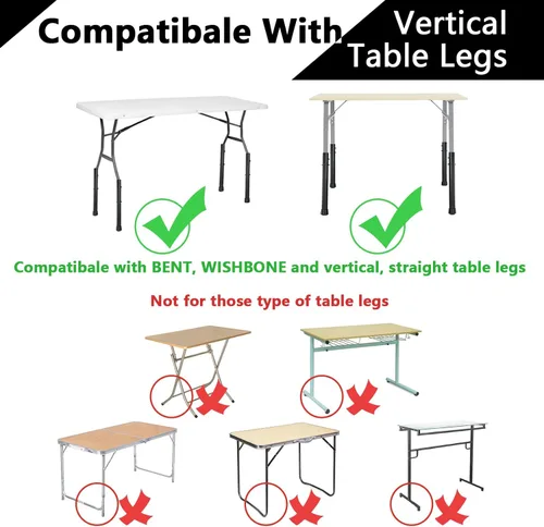 Vista 2 de Paquete de 4 extensores de patas de mesa, elevadores ajustables para patas de mesa, extensiones de patas de escritorio de acero resistente negro