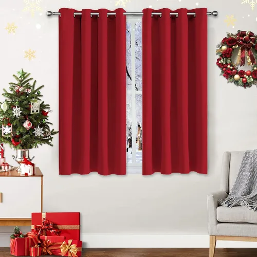 Vista 95 de CUCRAF - Juego de 2 paneles de cortinas opacas de 54 pulgadas, cortina con bolsillo para varilla y pestaña trasera, cortinas oscuras con aislamiento