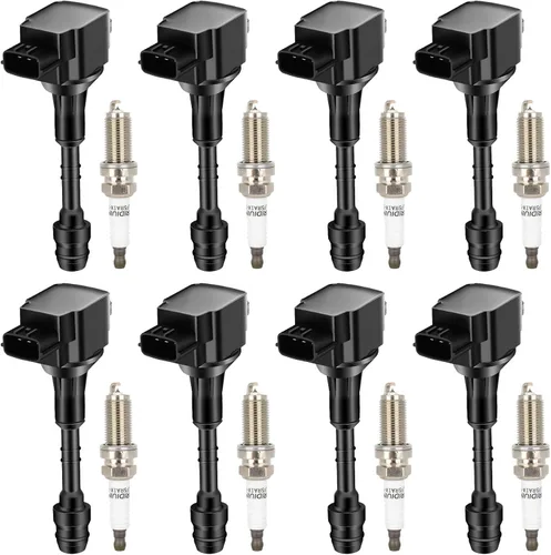ECCPP Bobinas de encendido UF510 8 con 8 bujías de iridio 4469, para Nissan 2005-2006 Armada,Pathfinder Armada,2004-2007 Nissan TITAN/2004-2006