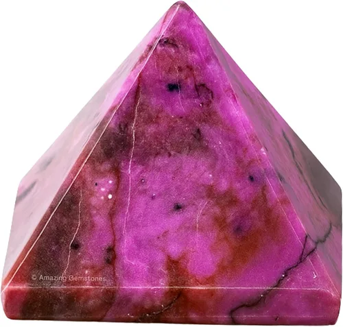 Vista 43 de Amazing Gemstone Piedras curativas de cristal de pirámide de piedra lunar arcoíris – Estatuilla de pirámide de piedra natural de 1 pulgada