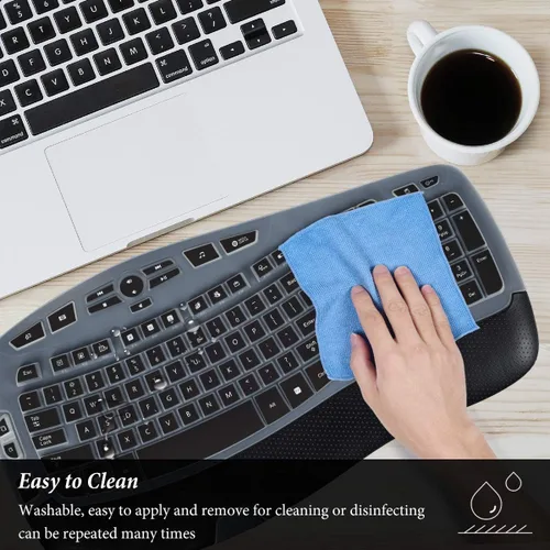 Vista 5 de Logitech MK570 MK570 MK550 MK550 Wireless Wave Keyboard - Funda para teclado Logitech MK570 de silicona ultrafina, color negro