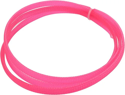 Bettomshin 1 funda de organización de cables de 3.28 pies (3.3 ft), protector de cable rosa PET de 1/4 pulgadas de ancho, tubo de telar de alambre