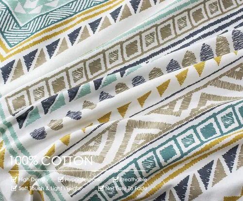 Vista 82 de Sleepbella - Edredón tamaño individual, algodón de 600 hilos, patchwork a rayas en blanco y azul marino, diseño reversible en azul, con relleno