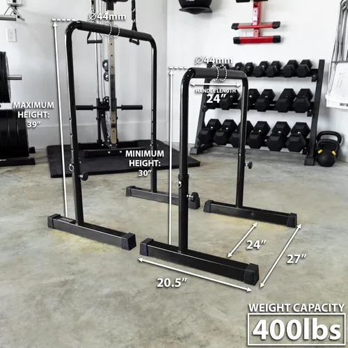 Vista 4 de Synergee Barra de inmersión. Estación de inmersión ajustable de 30" a 39" para inmersiones, dominadas invertidas. Capacidad máxima de 400 libras.