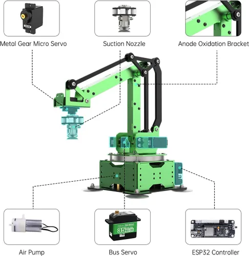 Vista 5 de LewanSoul Kit de Brazo Robótico, MaxArm para Programación Arduino Python ESP32 Brazo Robótico Inteligente de Código Abierto con Servo de Bus