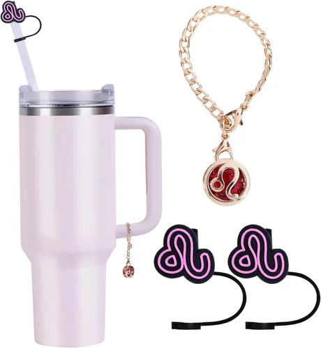 Vista 12 de (2+1) 2 cubiertas de paja de constelación para copa Stanley de 30 y 40 onzas, 0.394 in con 1 pieza Stanley Cup de circón accesorios de constelación