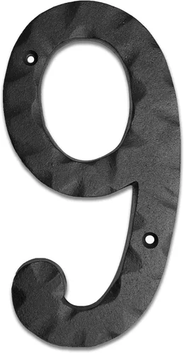 Vista 23 de NACH JS-RN4-0 números rústicos de casa de hierro fundido, 4 pulgadas, negro
