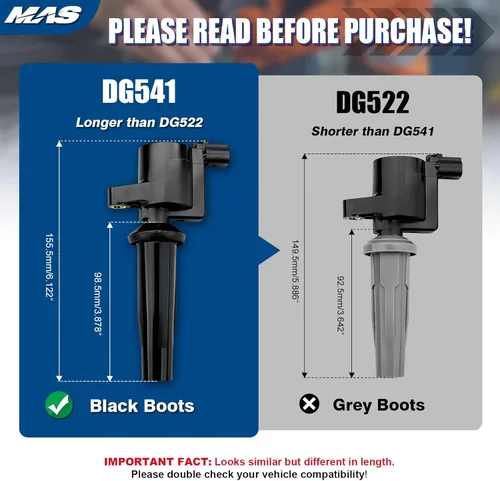 Vista 2 de MAS Juego de 4 bobinas de encendido compatibles con Ford Mzda Mercury Escape Focus Tribute Mariner 2.0L 2.3L DOHC Reemplazo para FD505 DG501 DG504