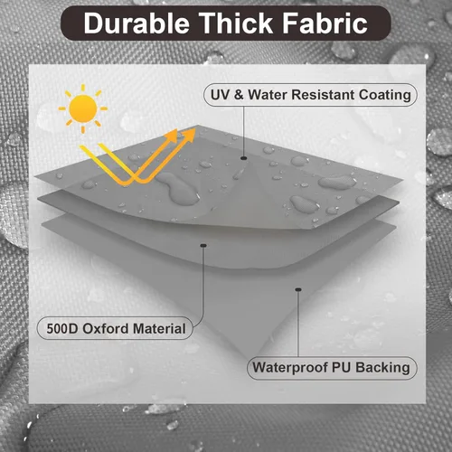 Vista 3 de PureFit Funda impermeable para sofá de exterior, funda para muebles de sofá de patio, funda de 4 plazas para exteriores con ventilación de aire