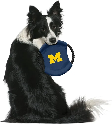 Vista 5 de Littlearth NCAA Michigan Wolverines Sock Monkey and Flying Disc - Conjunto de juguetes para mascotas, color del equipo, talla única