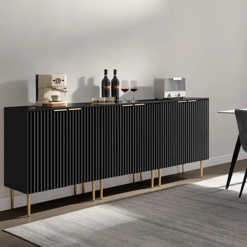 Vista 7 de SICOTAS Aparador Moderno de Entrada - Credenza de Buffet con Almacenamiento, Gabinete con 2 Puertas y Estantes Ajustables, Mesa de Acento para Barra